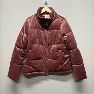 Böhme Blush Velvety Puffer Coat - Size M